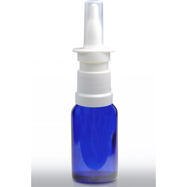 15ml Beautiful Cobalt Blue Boston Round Dropper Bottle with Black Glass Dropper