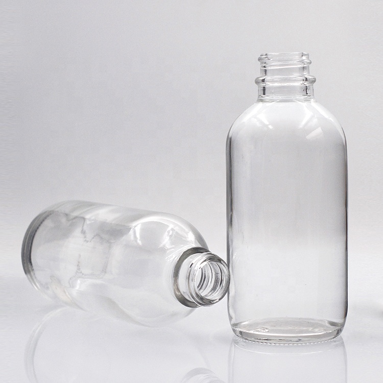 15ml Clear Cosmetic Boston Round Glass Essential Oil Bottle With Black Childproof Cap