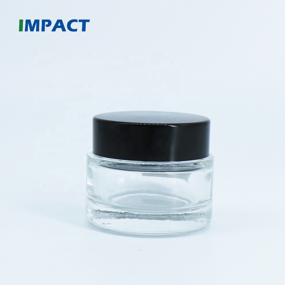 15ml Clear Glass Jar with Black Cap