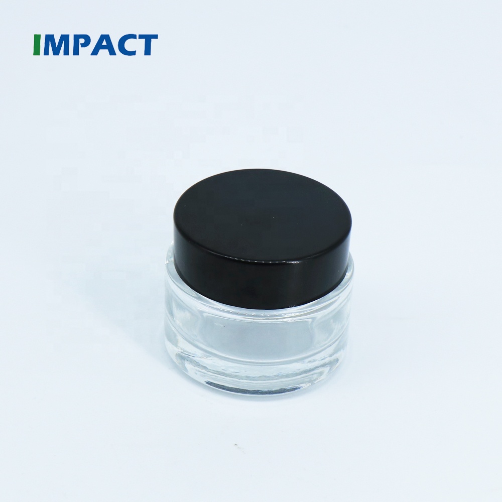 15ml Clear Glass Jar with Black Cap