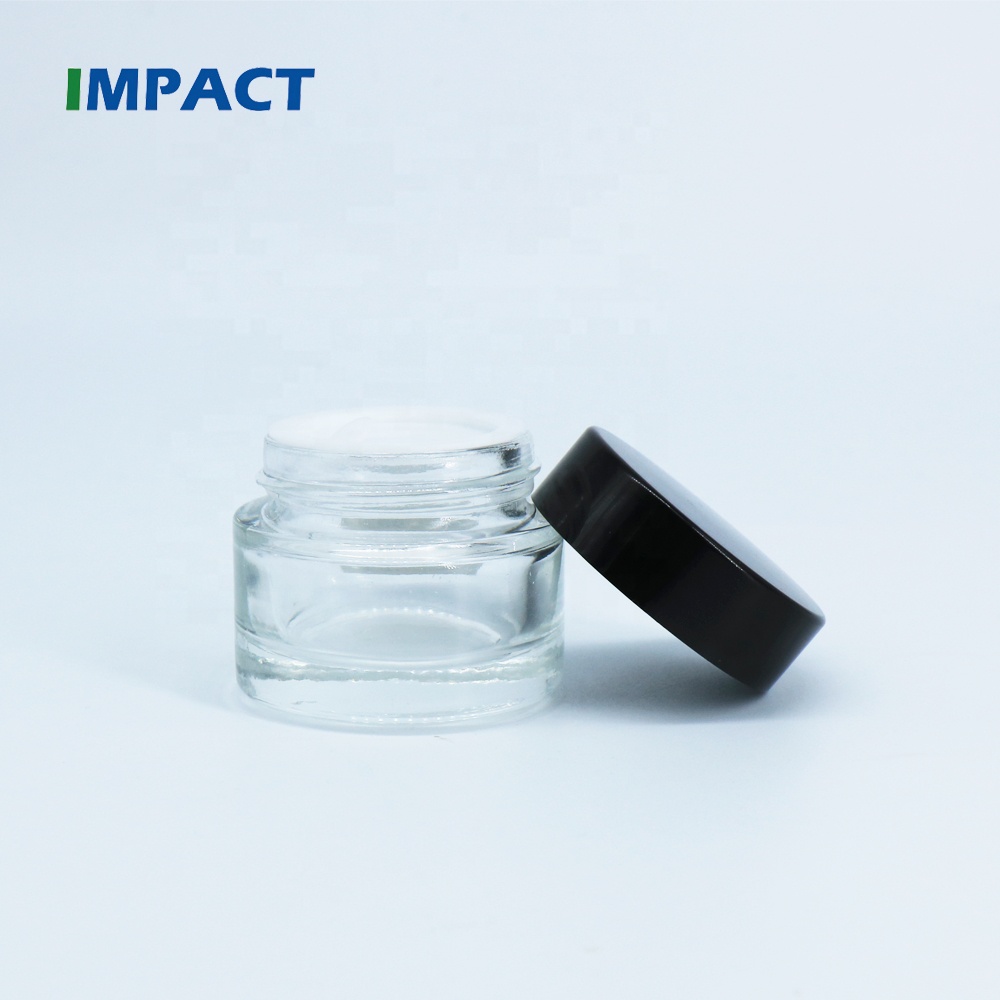 15ml Clear Glass Jar with Black Cap