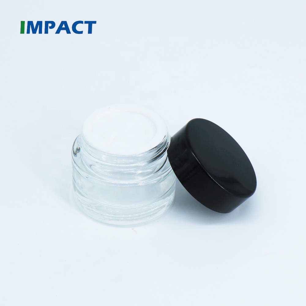15ml Clear Glass Jar with Black Cap