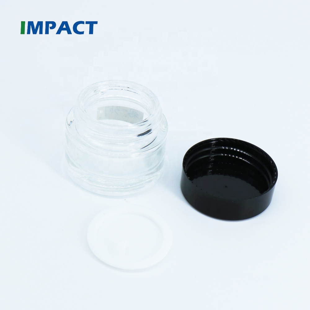 15ml Clear Glass Jar with Black Cap