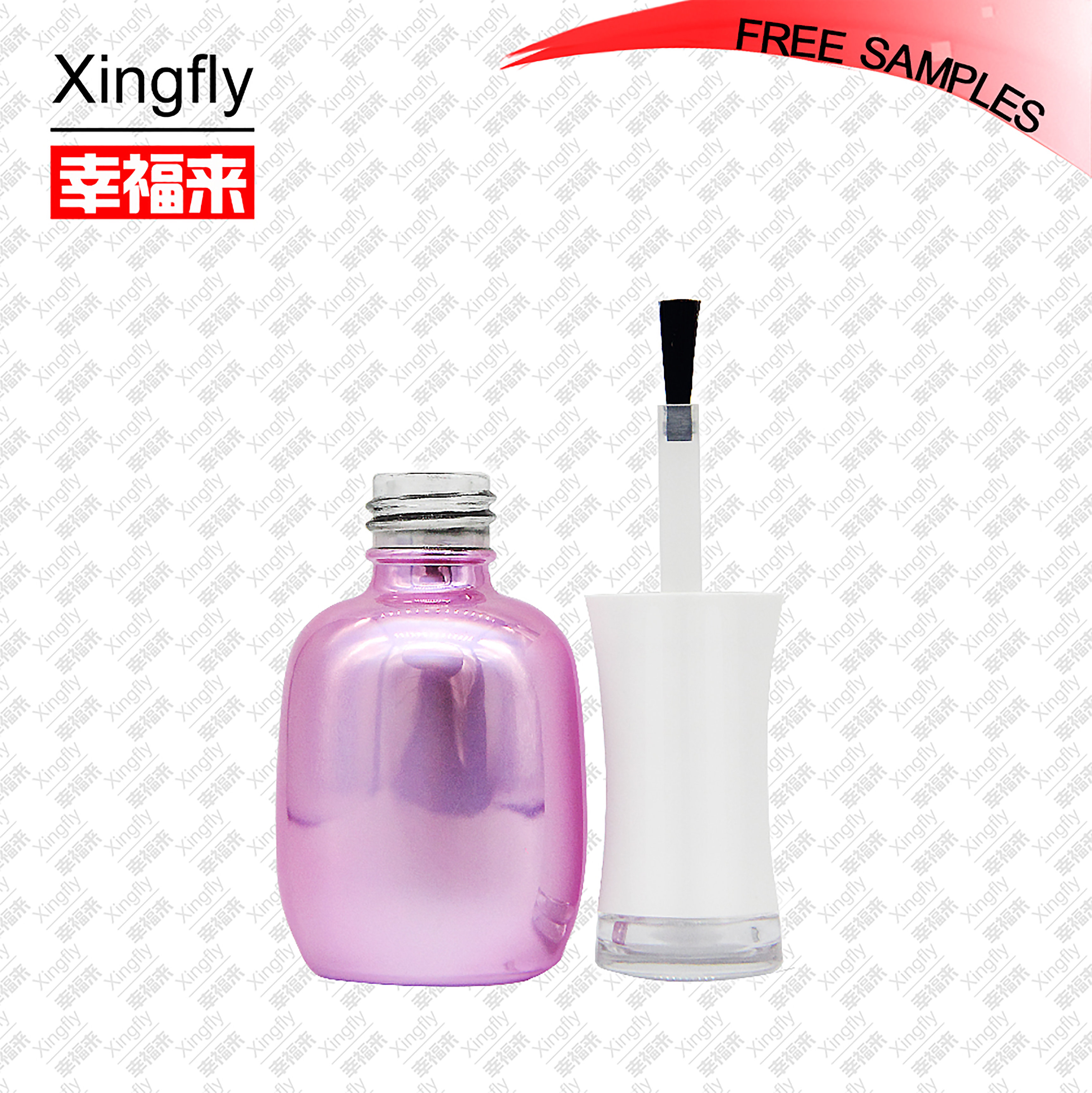 15ml Electroplating empty glass nail polish bottle uv gel soak off gel bottle with brush