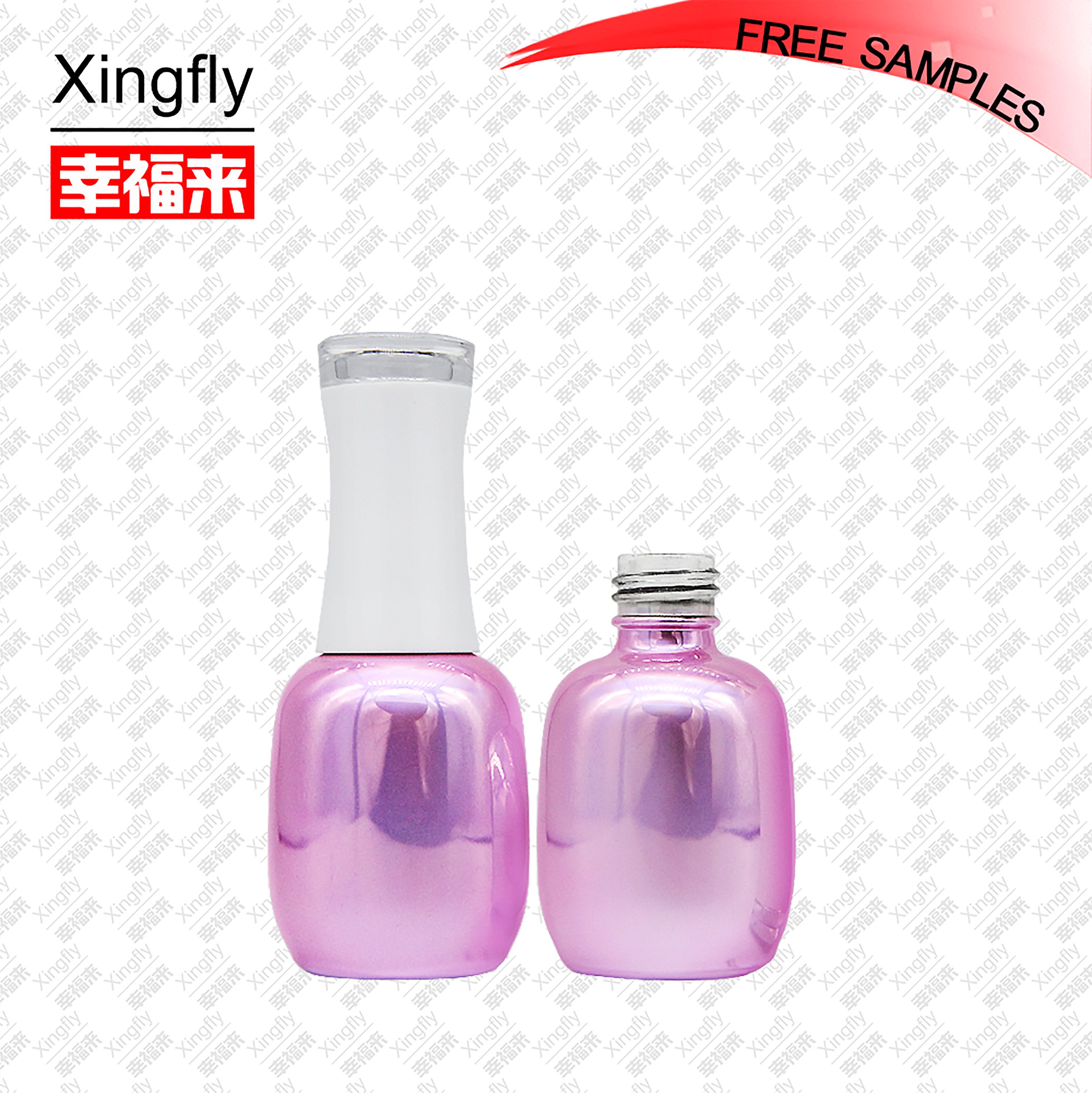 15ml Electroplating empty glass nail polish bottle uv gel soak off gel bottle with brush