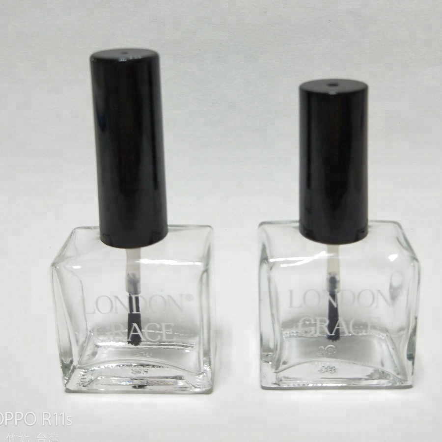 15ml Empty Clear Glass Nail Polish Bottle With Lid Manufacturer