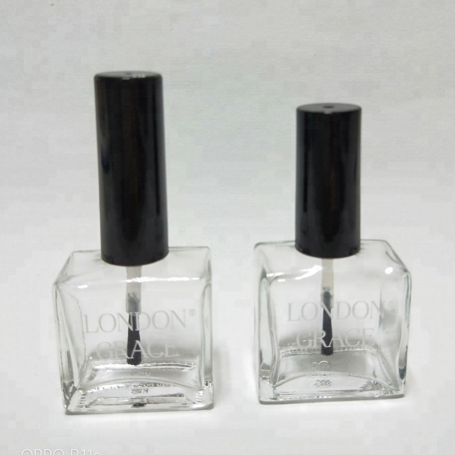 15ml Empty Clear Glass Nail Polish Bottle With Lid Manufacturer