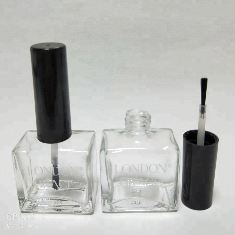 15ml Empty Clear Glass Nail Polish Bottle With Lid Manufacturer