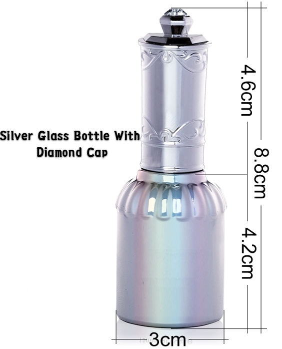 15ml Empty Glass Nail Polish silver Bottles Cosmetic Jars Container With Cap and Soft Brush For DIY Nail Art Make Up(Silver Lid)