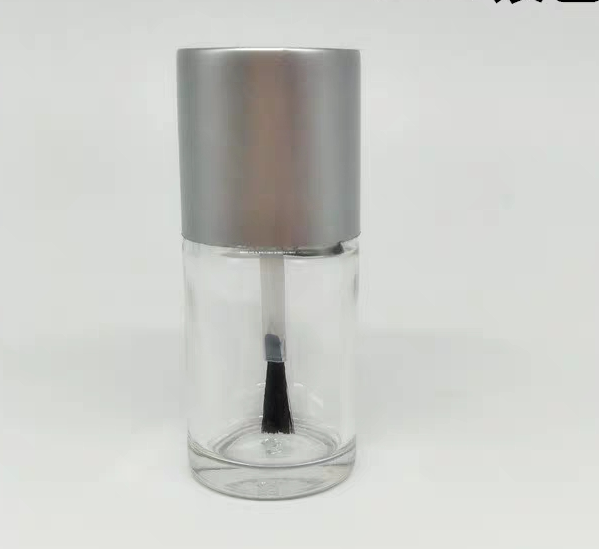 15ml Empty Nail Polish Glass Bottle Clear Portable UV Gel Container Refilled Storage Box Circular Round Makeup Tube Brush