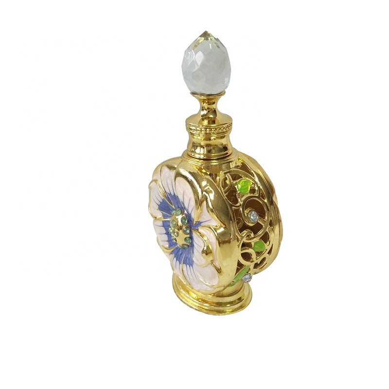 15ml Gloden Alloy Essential Oil Arabia Luxury Vial Middle East Miniature Metal Perfume Bottle