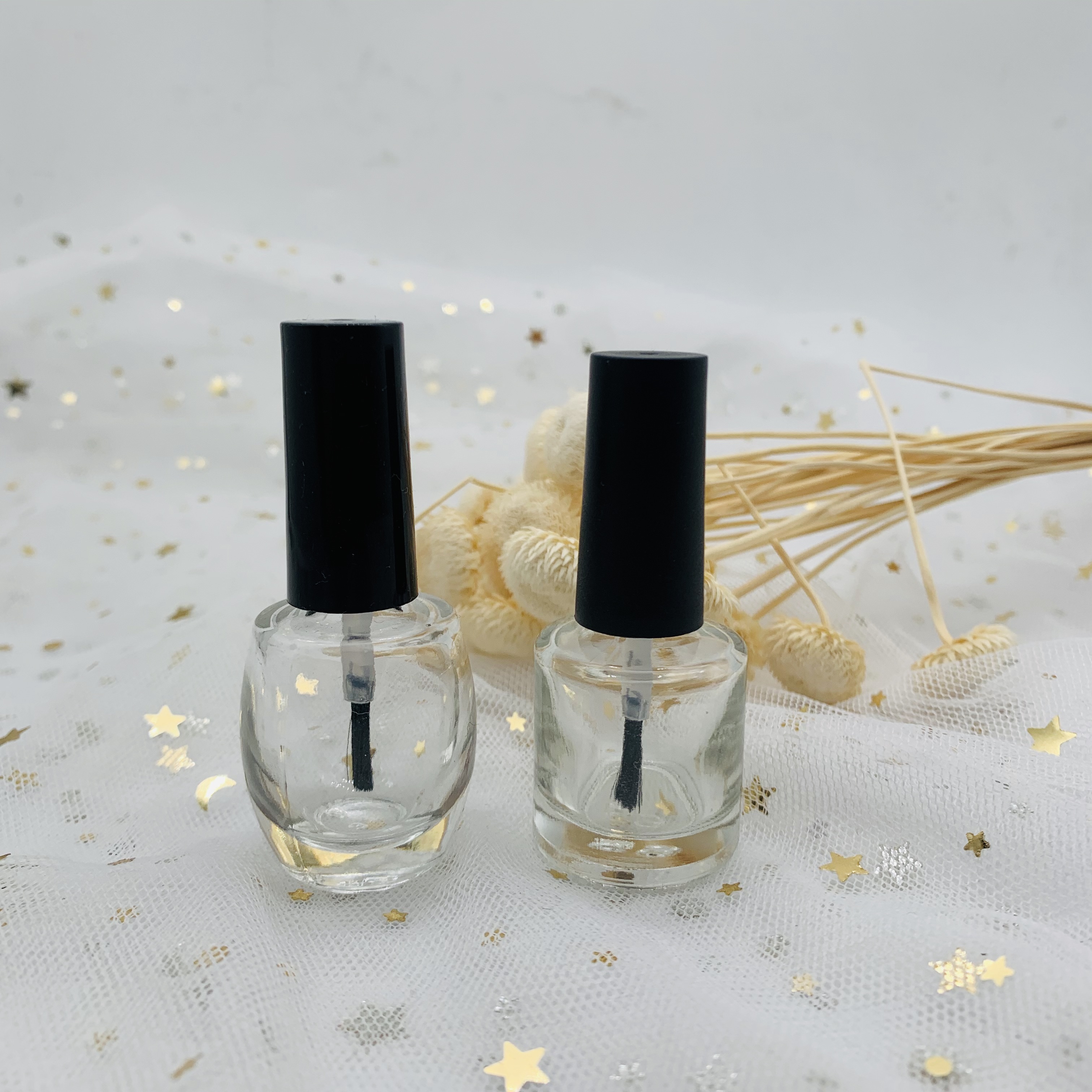 15ml Glue Bottle Brush Glass Round Nail Polish Empty Small Bottle