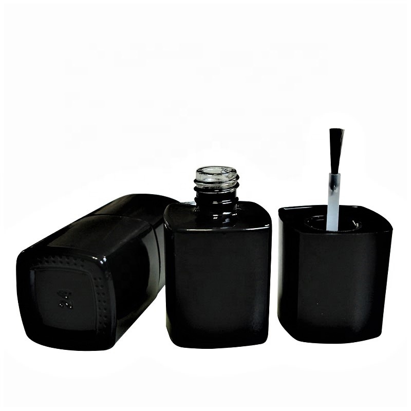 15ml High Quality Black Square Glass Empty Gel Nail Polish Bottle