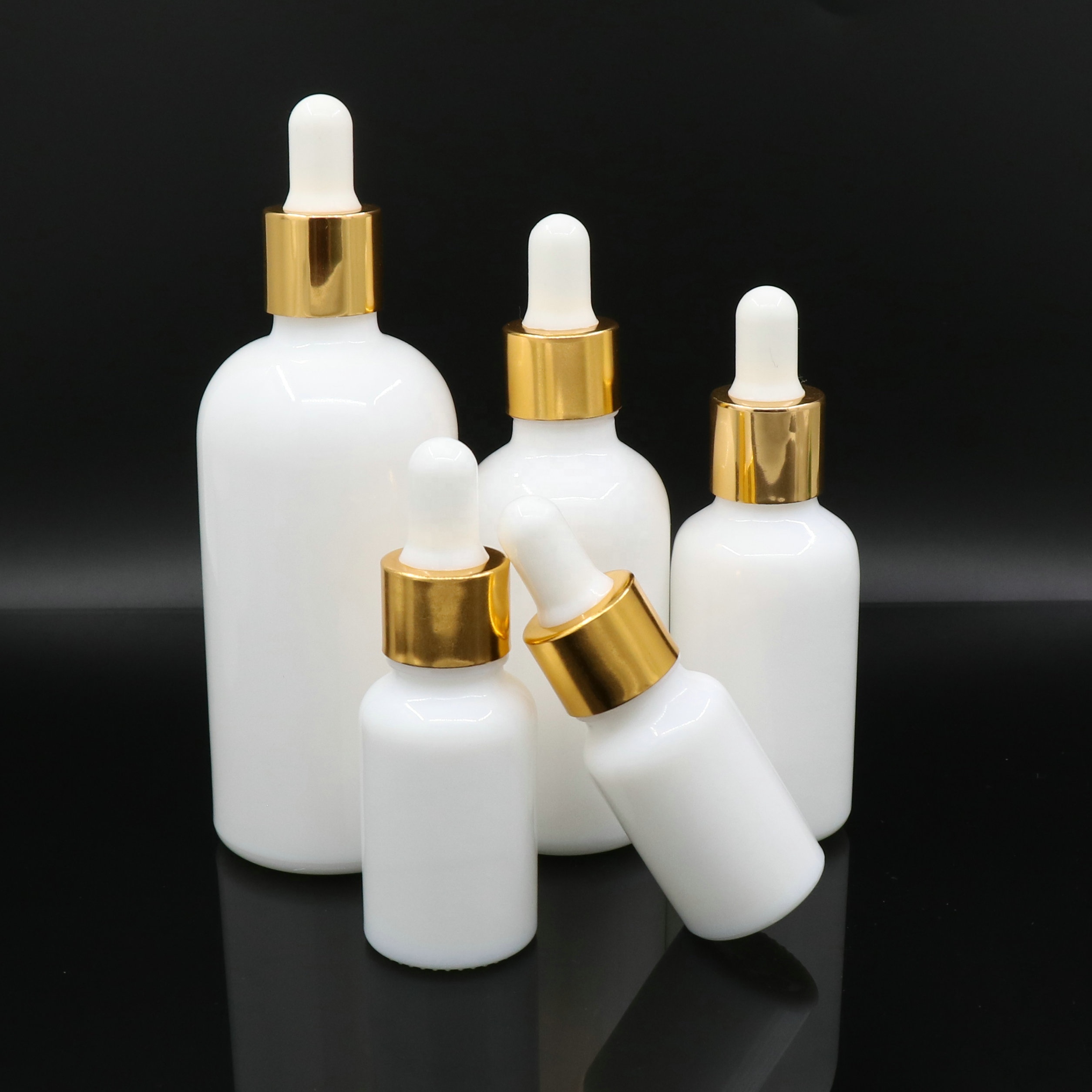 15ml Milky white white ceramic porcelain bottle boston round glass dropper bottle cost price manufacture