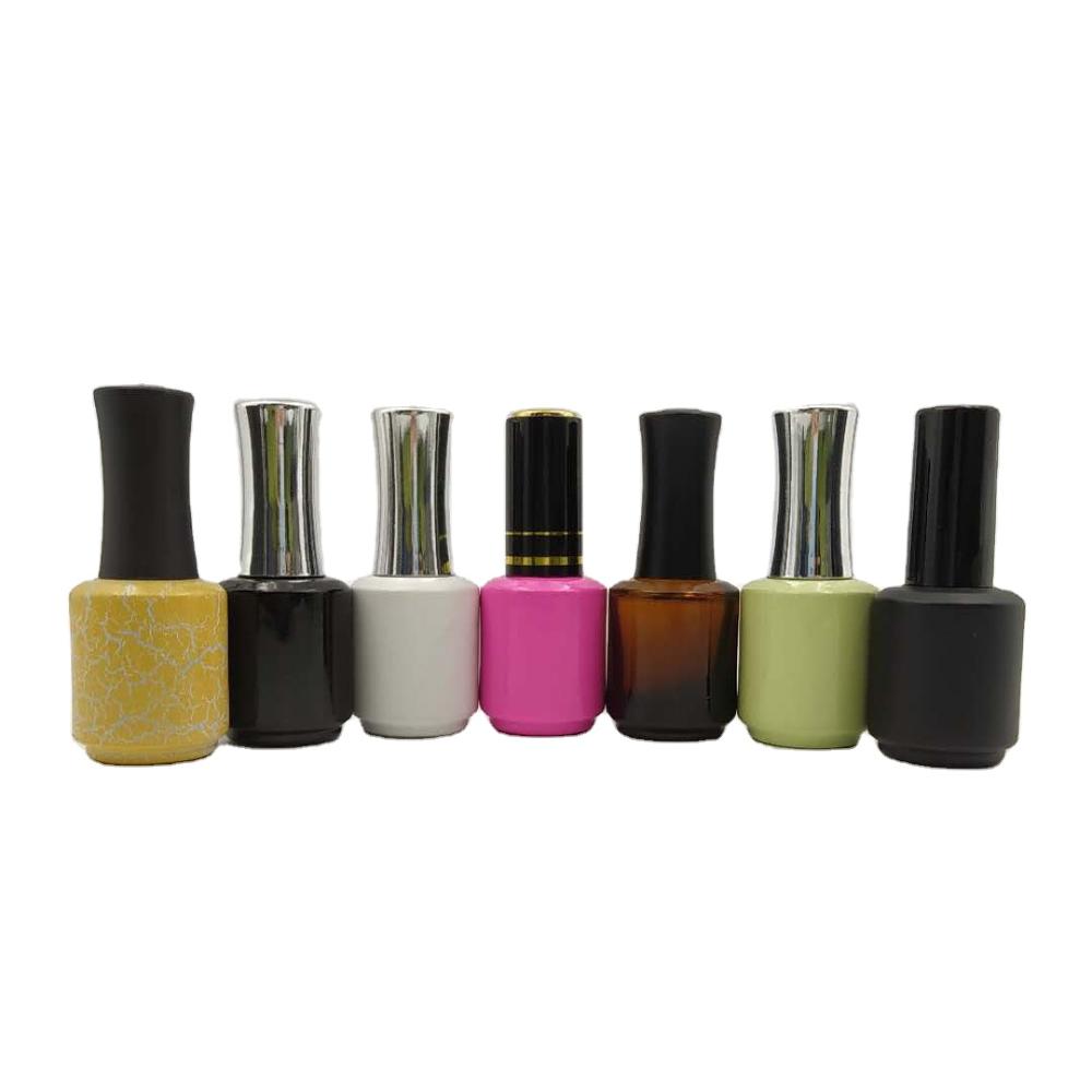 15ml Nail Polish Bottle Hot Sell Empty Fancy Custom Uv Gel Round Glass Personal Care Cap with Brush