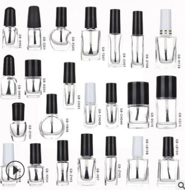 15ml New design clear empty gel nail polish bottle glass with brush cap