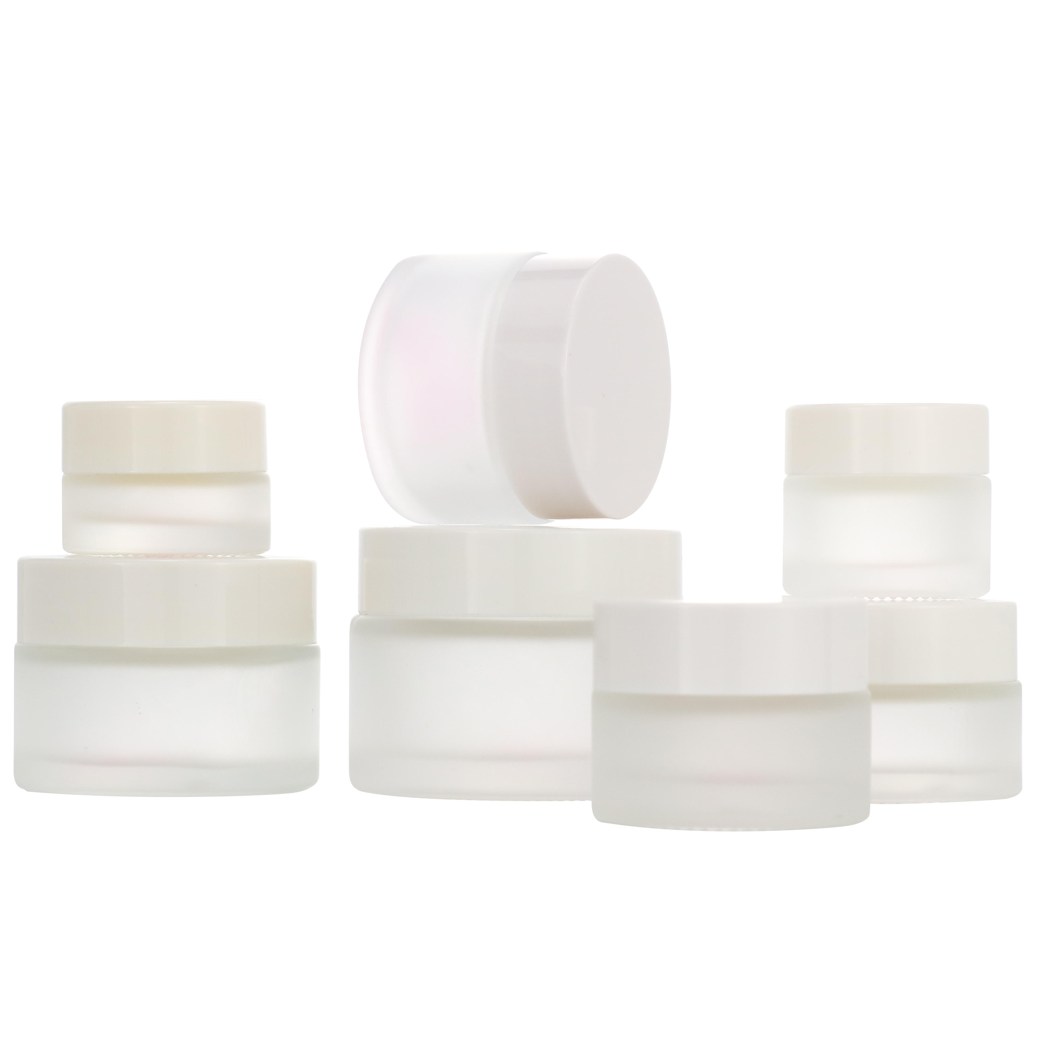 15ml Refillable Frosted Glass Cream Bottles Cosmetic Makeup Sample Packing Storage Vial Pots Jars Wooden Grain Lids