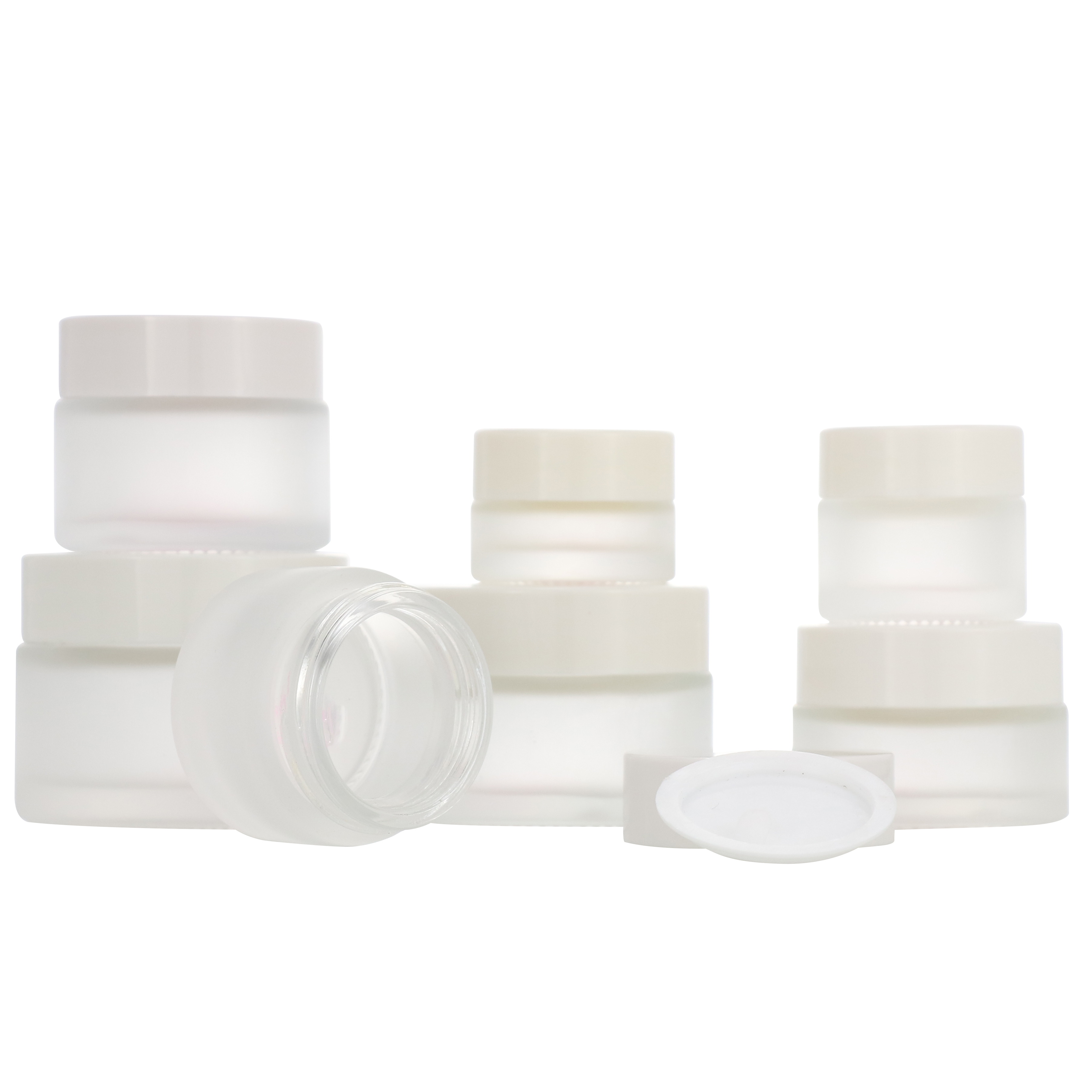 15ml Refillable Frosted Glass Cream Bottles Cosmetic Makeup Sample Packing Storage Vial Pots Jars Wooden Grain Lids