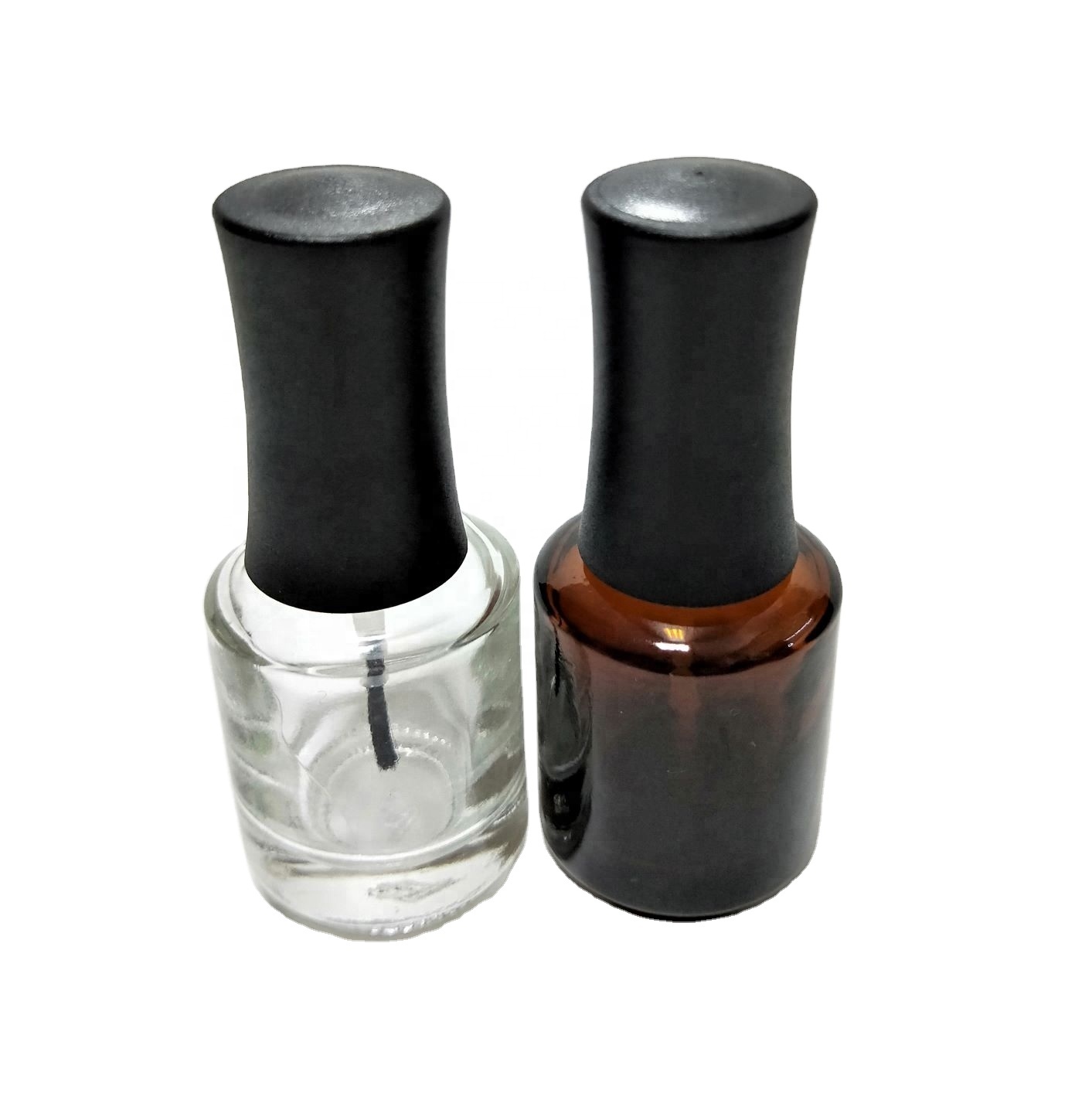 15ml Round Glass Empty Nail Polish Bottle With Black Cap Factory