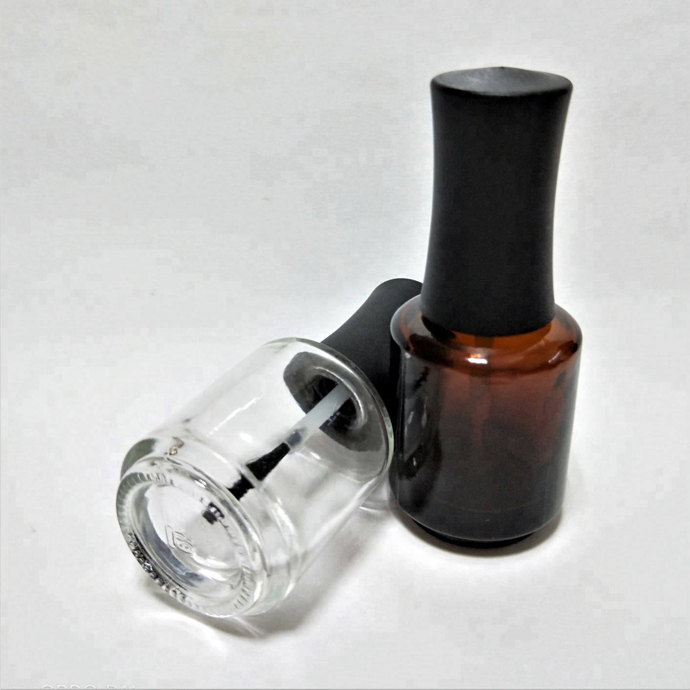 15ml Round Glass Empty Nail Polish Bottle With Black Cap Factory