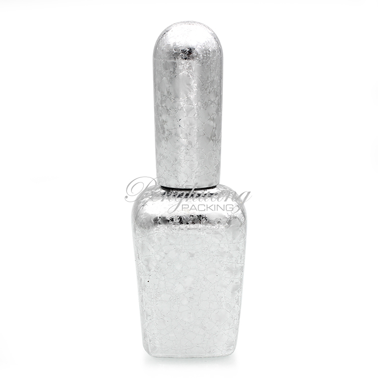 15ml Sliver Nail polish bottle/ Square nail polish glass bottle/Empty gel nail polish bottle with brush