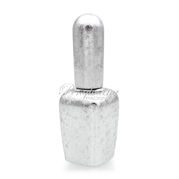 15ml Sliver Nail polish bottle/ Square nail polish glass bottle/Empty gel nail polish bottle with brush