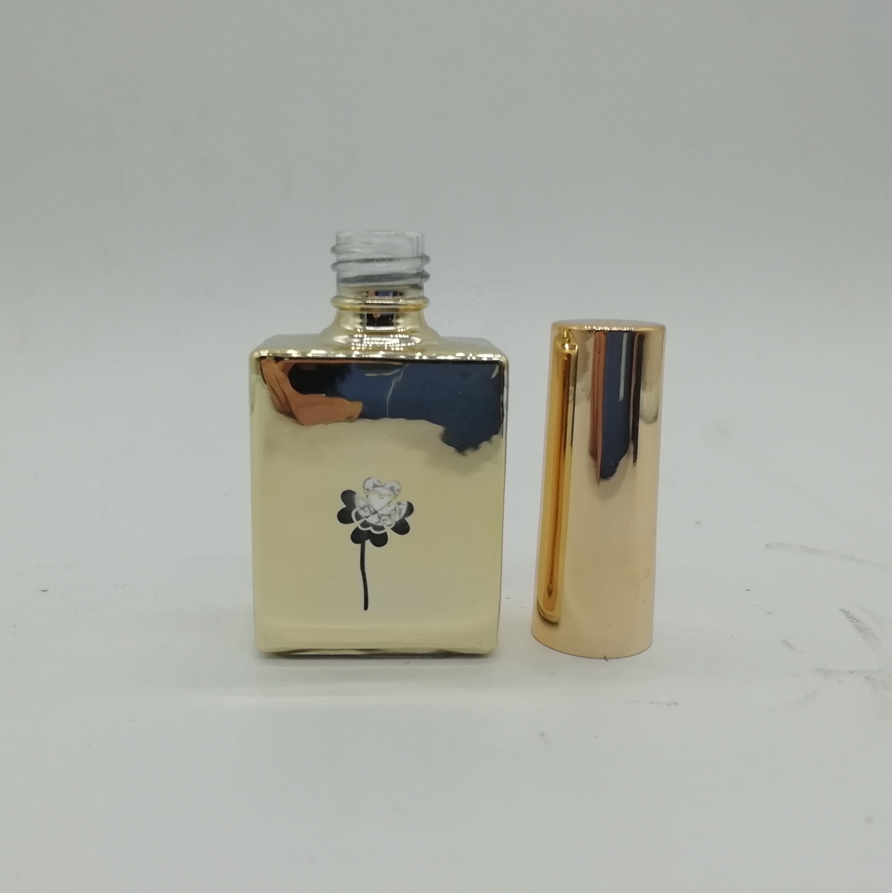 15ml Square Nail Polish Bottle Laser Drilling With nail polish cap and brush