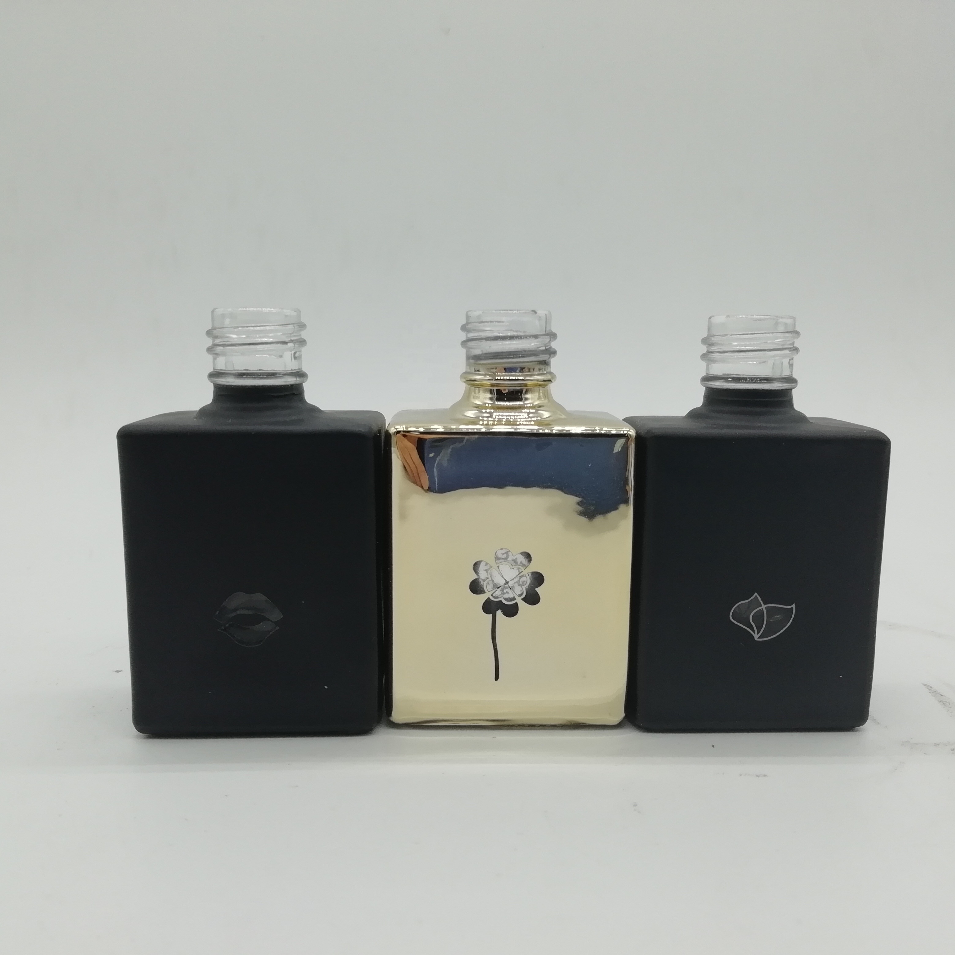 15ml Square Nail Polish Bottle Laser Drilling With nail polish cap and brush