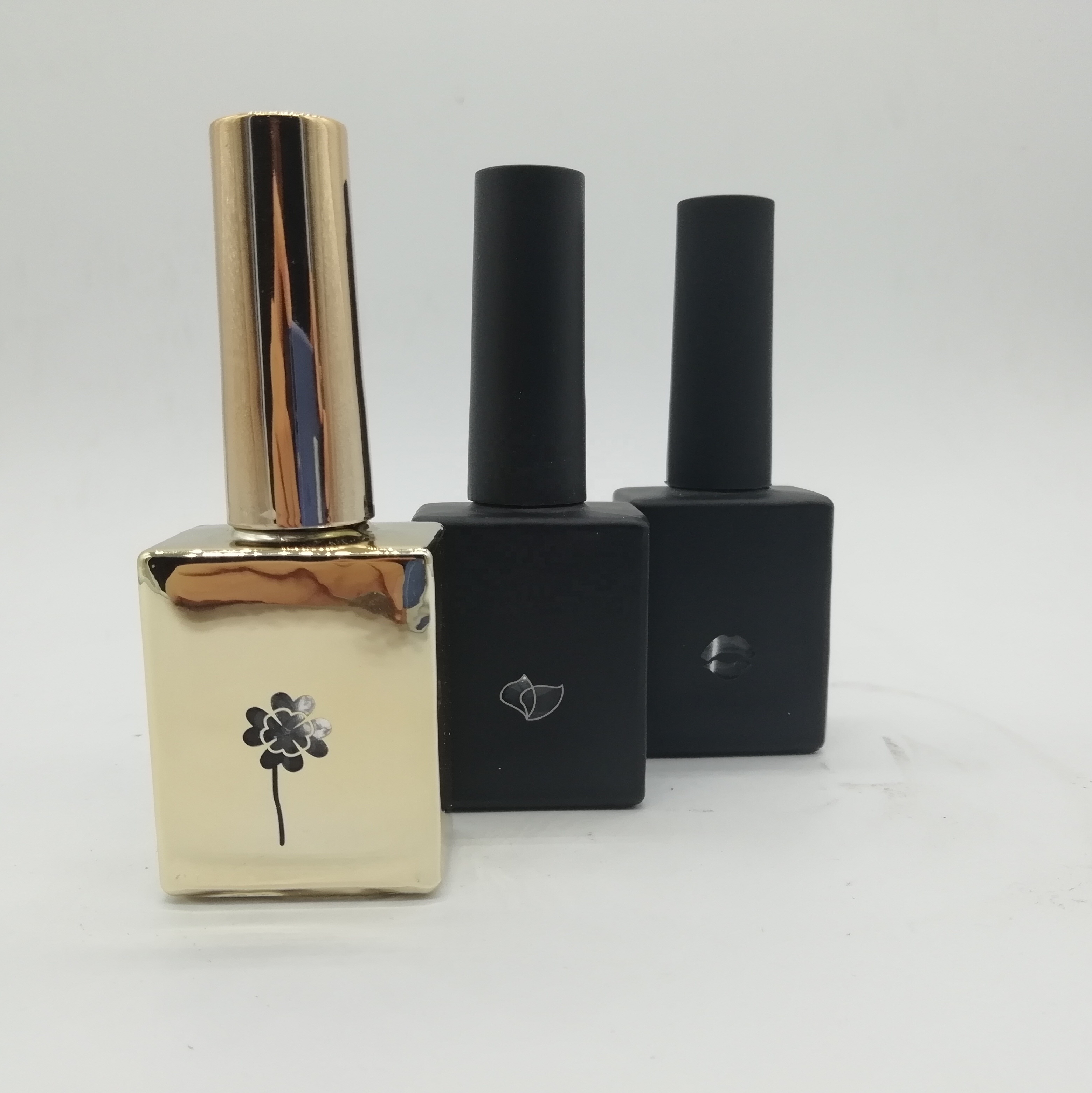 15ml Square Nail Polish Bottle Laser Drilling With nail polish cap and brush