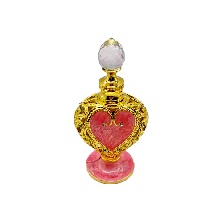 15ml Unique dubai Arabic Style Metal Essential Oil Attar Perfume Glass Bottles