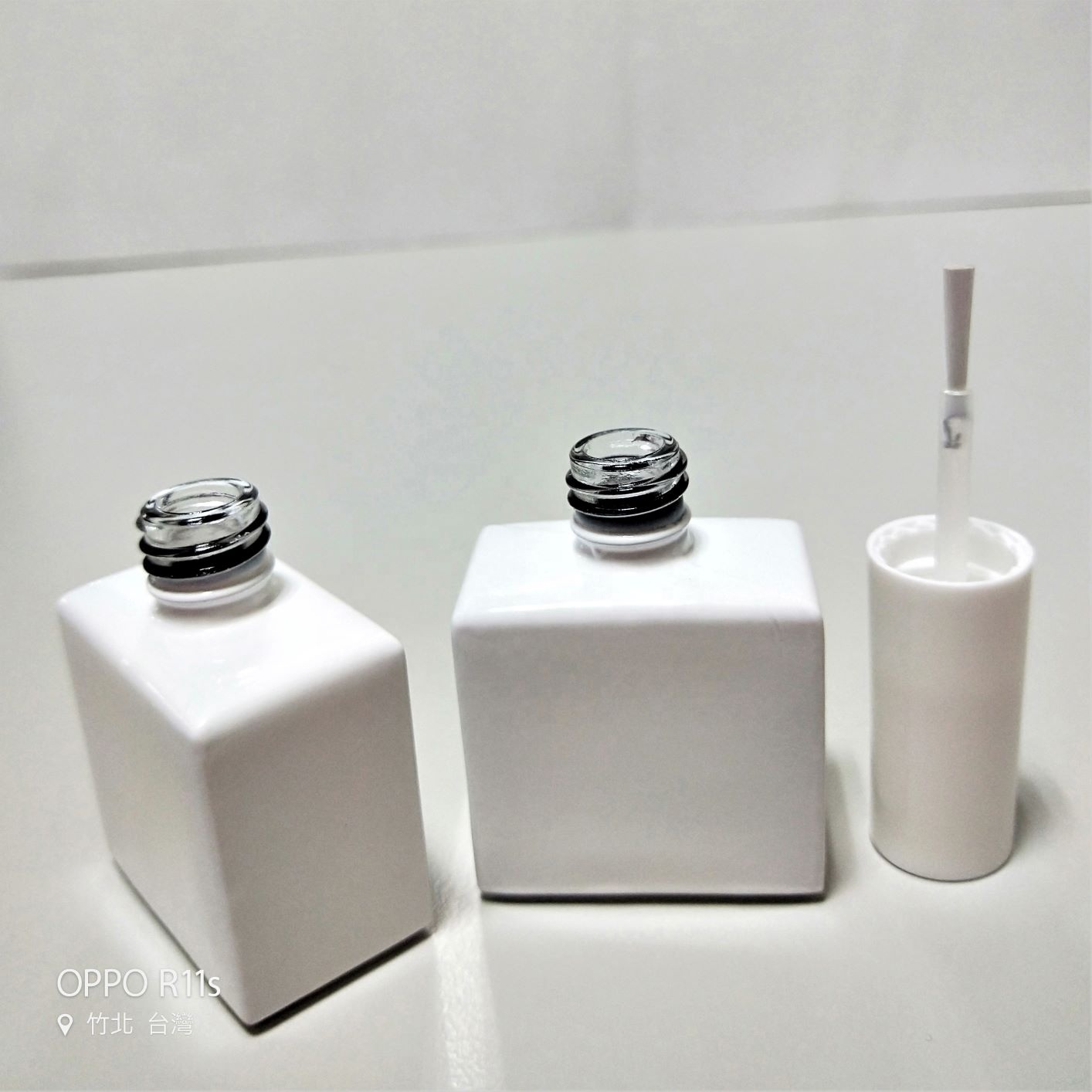 15ml White Coated Flat Square Glass Empty Gel Polish Bottle