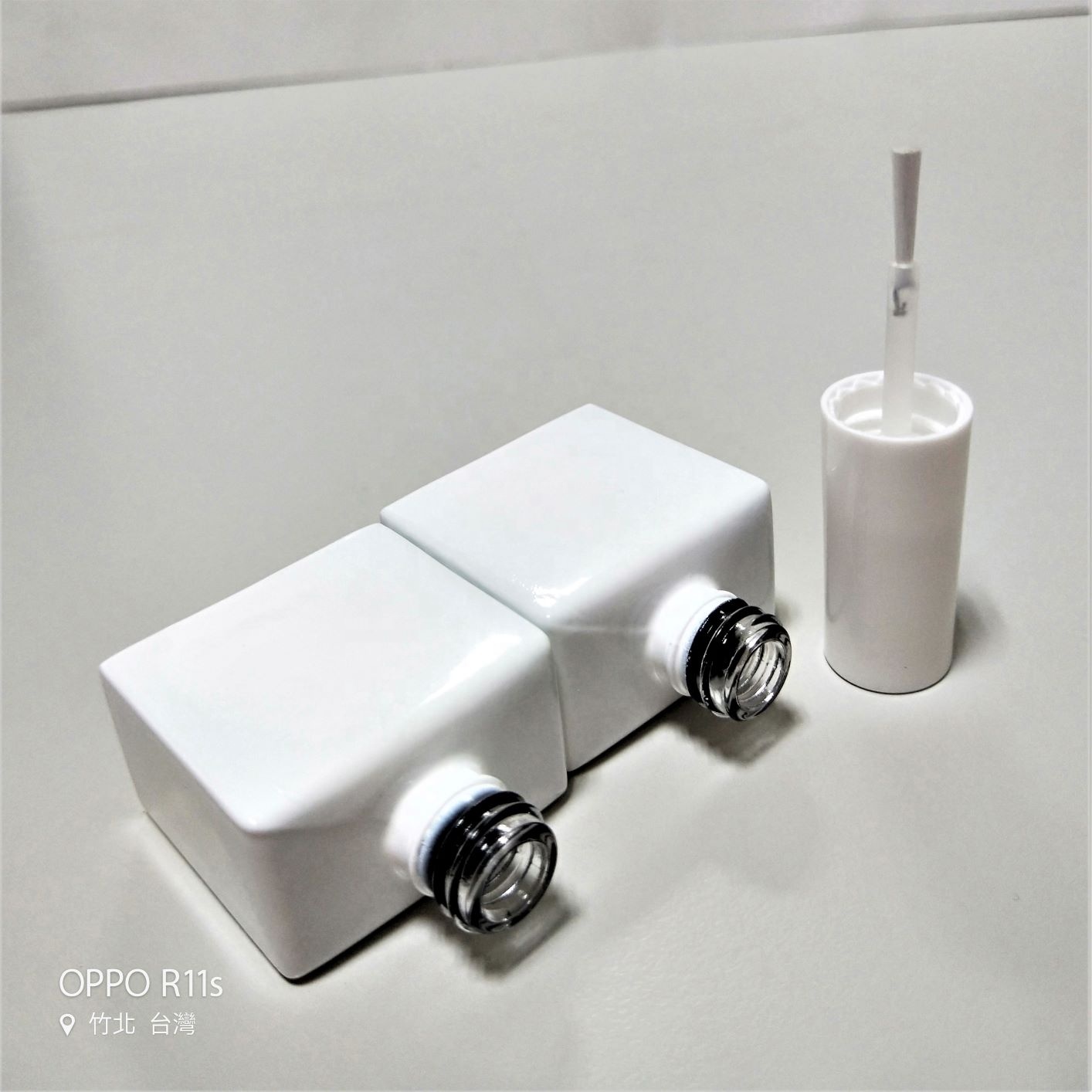 15ml White Coated Flat Square Glass Empty Gel Polish Bottle