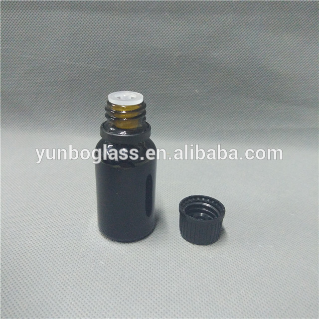 15ml amber Glass Dropper Bottle with 18mm Black Tamper Evident Dropper Cap