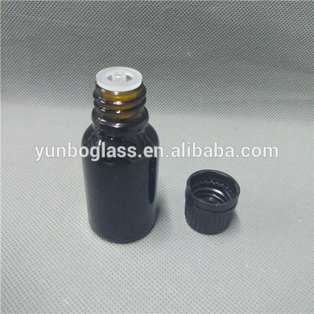15ml amber Glass Dropper Bottle with 18mm Black Tamper Evident Dropper Cap
