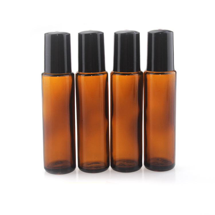 15ml amber empty plastic roll on glass bottles with screw lid