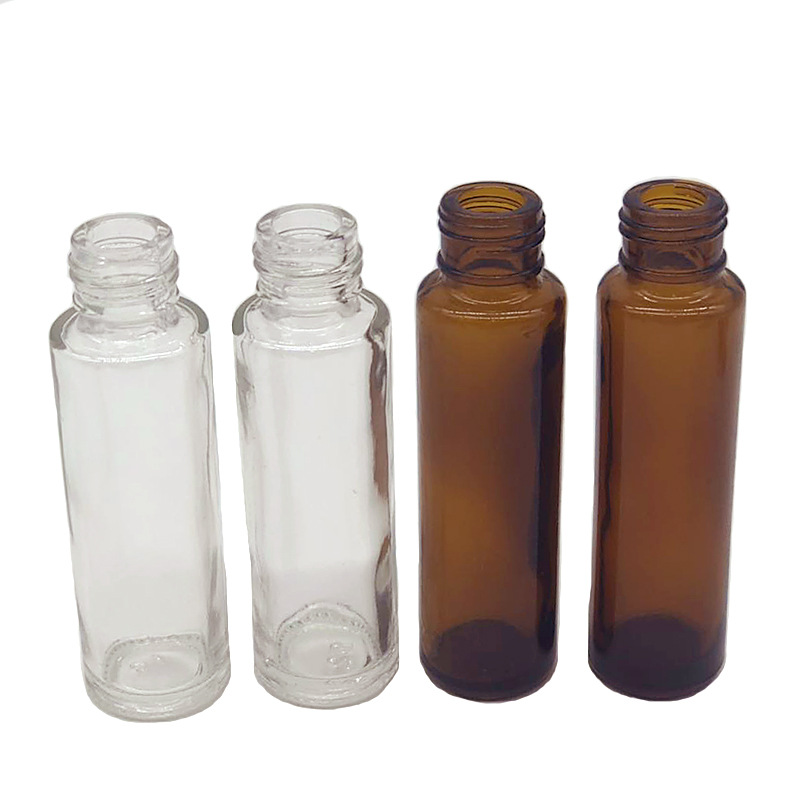 15ml amber empty plastic roll on glass bottles with screw lid