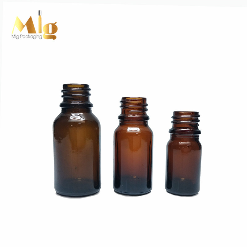 15ml amber frosted dropper glass bottle
