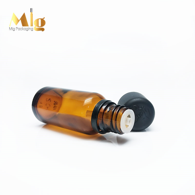 15ml amber frosted dropper glass bottle