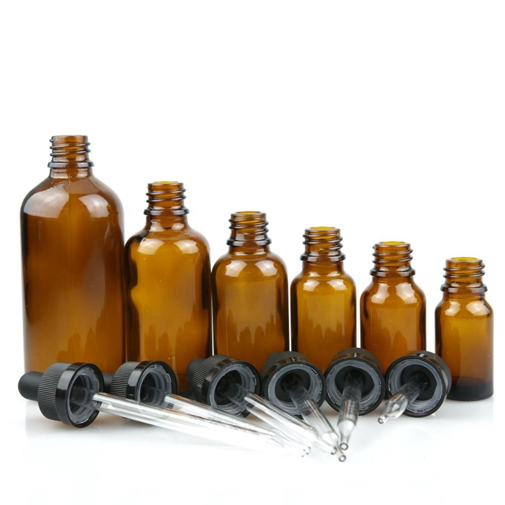 15ml amber glass  dropper bottle with 18/400 plastic cap for essential oil