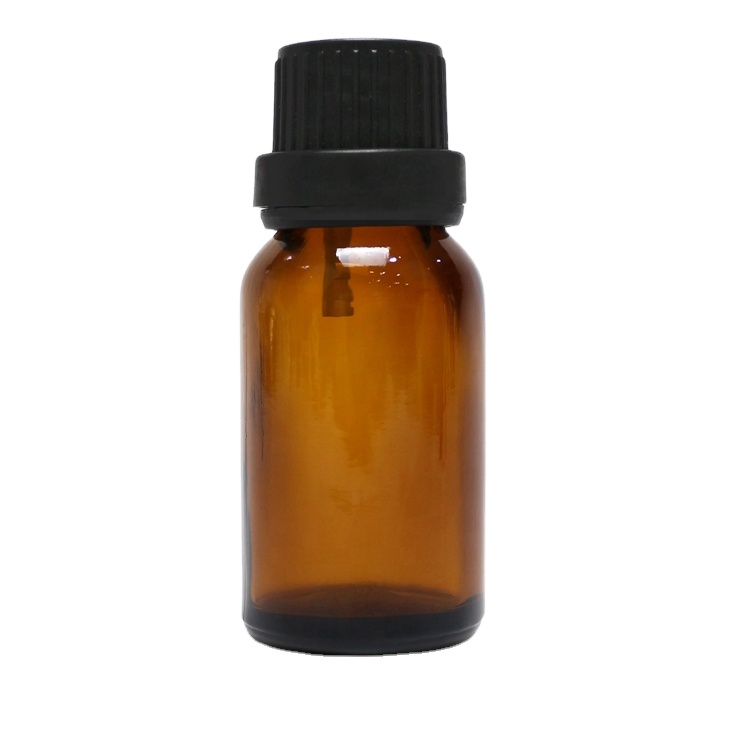 15ml amber glass essence essential oil bottle with black lid cosmetic packaging essential oil bottle glass jars and bottles
