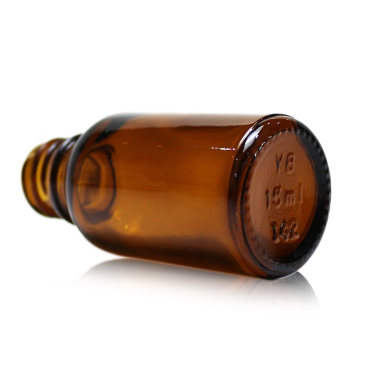 15ml amber glass essence essential oil bottle with black lid cosmetic packaging essential oil bottle glass jars and bottles