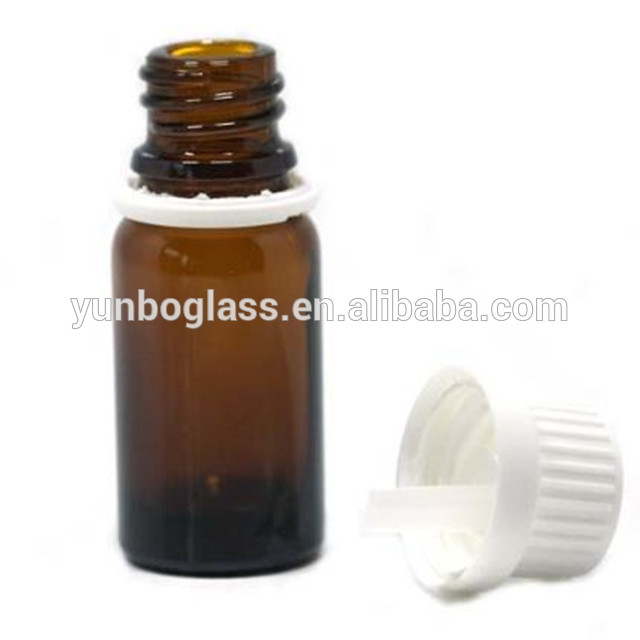 15ml amber glass essential oil bottles with white tamper evident cap