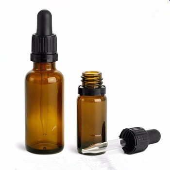 15ml amber glass essential oil bottles with white tamper evident cap