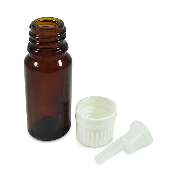 15ml amber glass essential oil bottles with white tamper evident cap