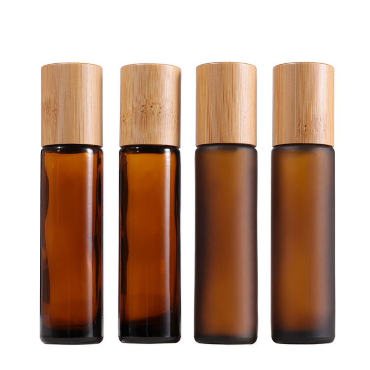 15ml amber glass roll on perfume roller bottle with mental roller ball