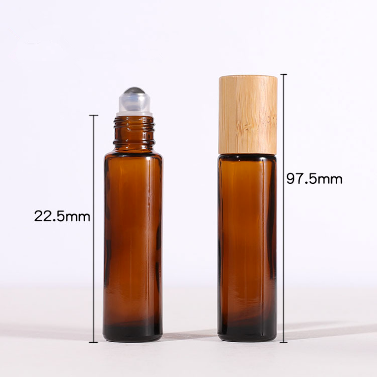 15ml amber glass roll on perfume roller bottle with mental roller ball