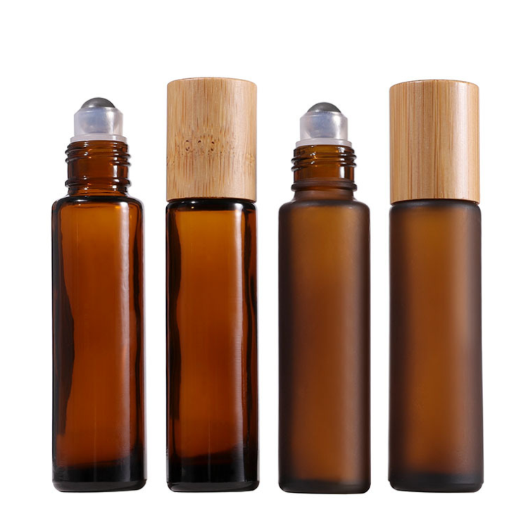 15ml amber glass roll on perfume roller bottle with mental roller ball