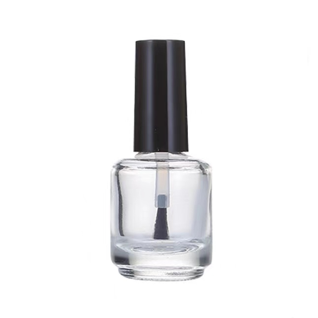 15ml amber transparent glass nail polish bottle, 0.2OZ round nail polish bottle