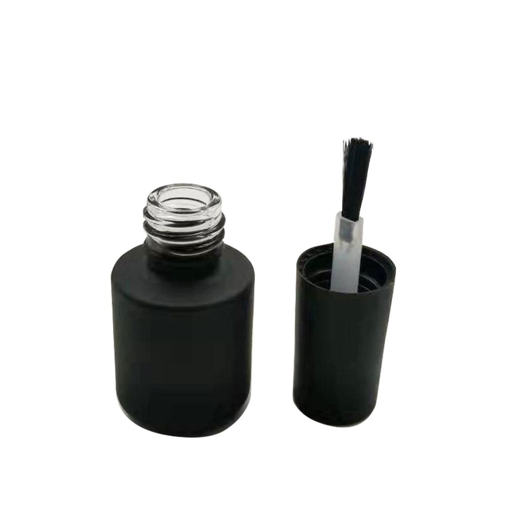 15ml black empty glass uv gel nail polish bottle with brush