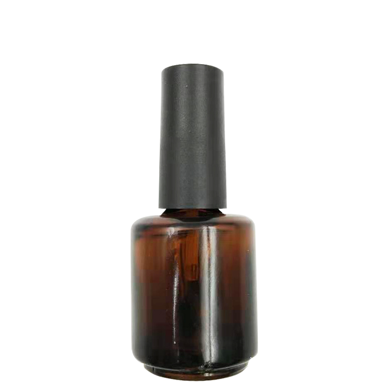 15ml black empty glass uv gel nail polish bottle with brush